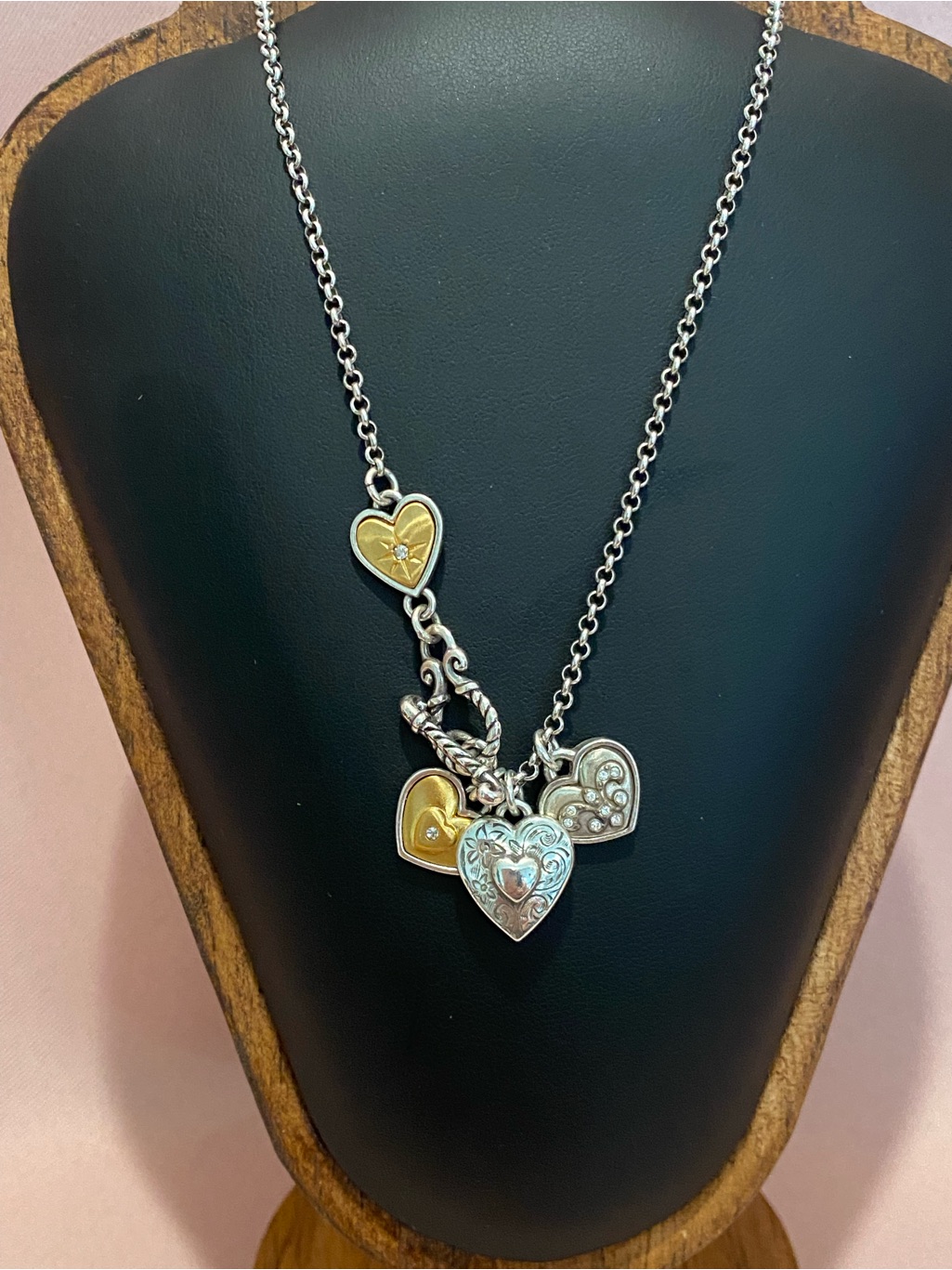 Brighton Twotone Heart Charm Necklace